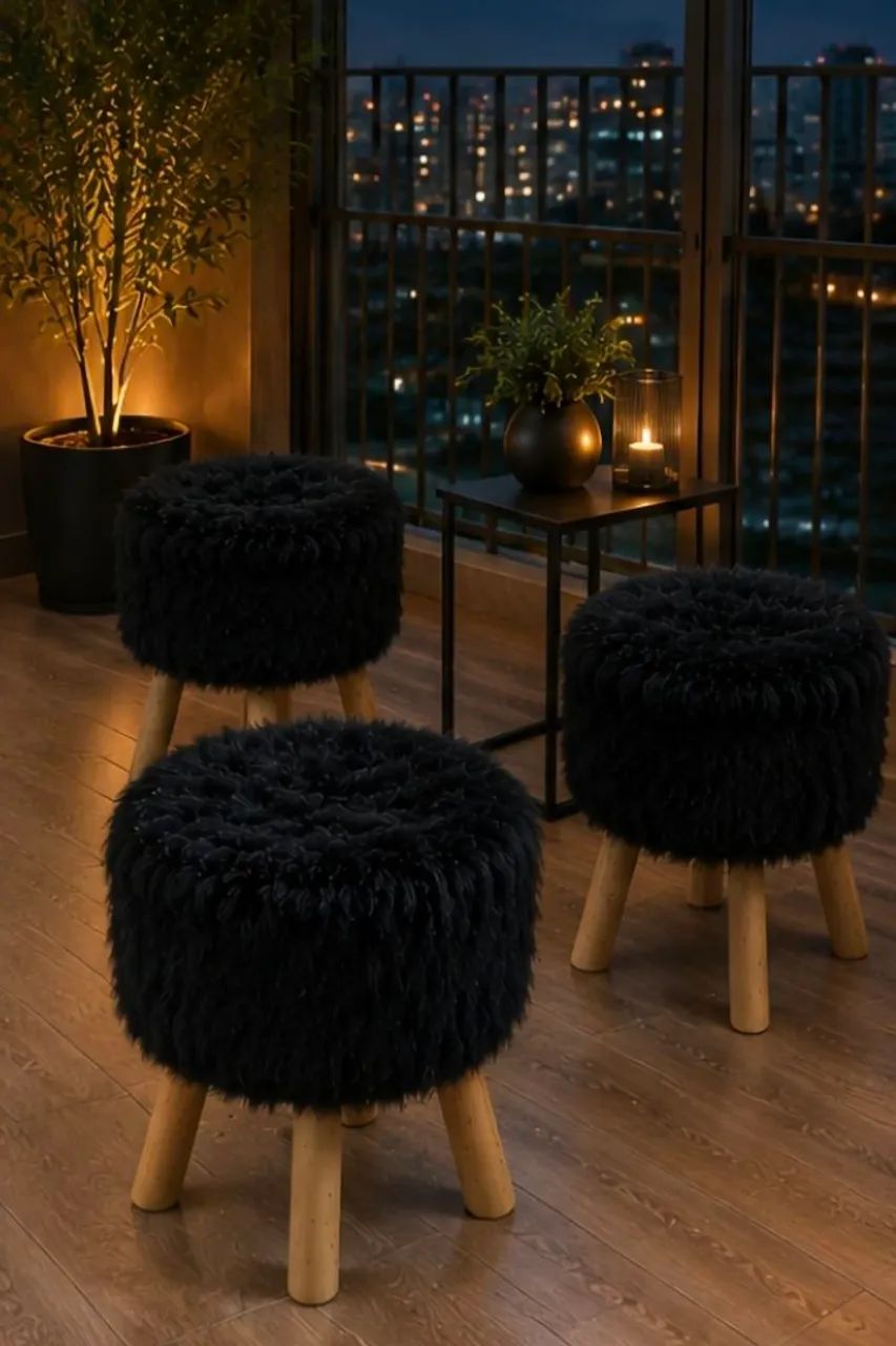 Puff de pelúcia Tok&Stok 