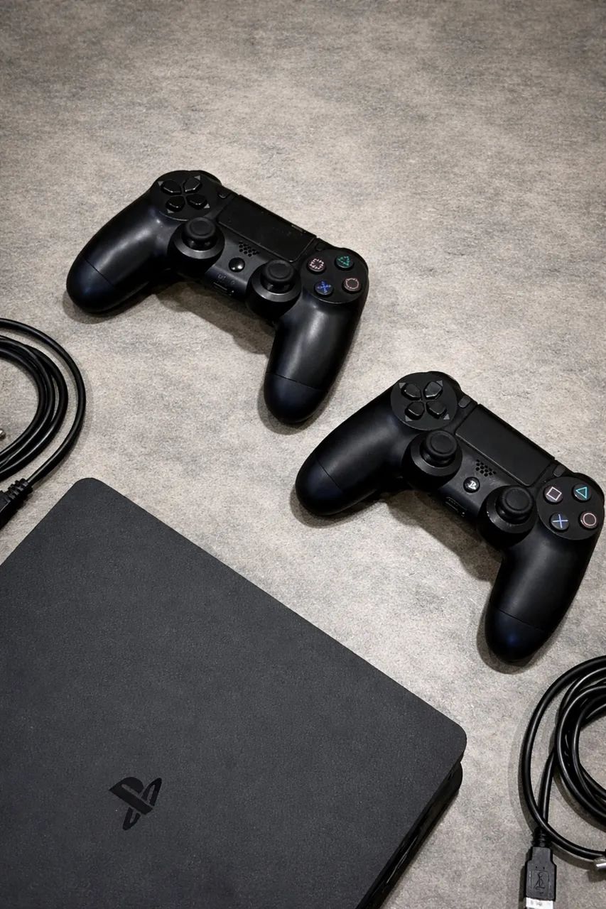 PS4 Slim 500GB + 2 Controles + GTA V (Mídia Física) - Foto 3