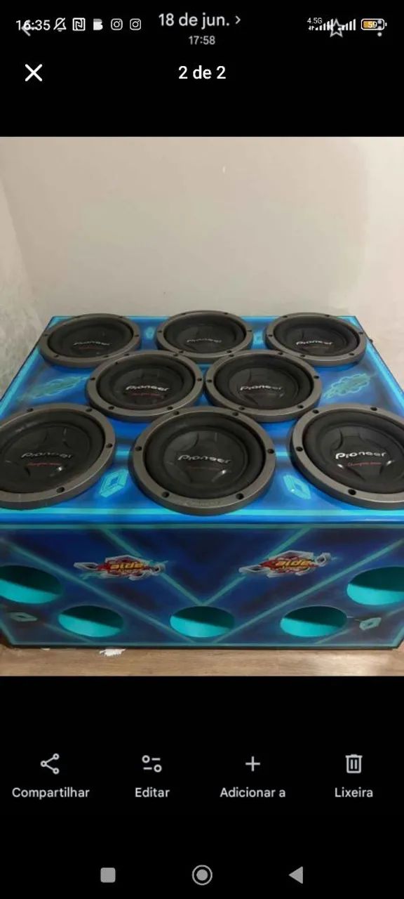 Vende-se 6 graves Pioneer de 10 polegadas 
