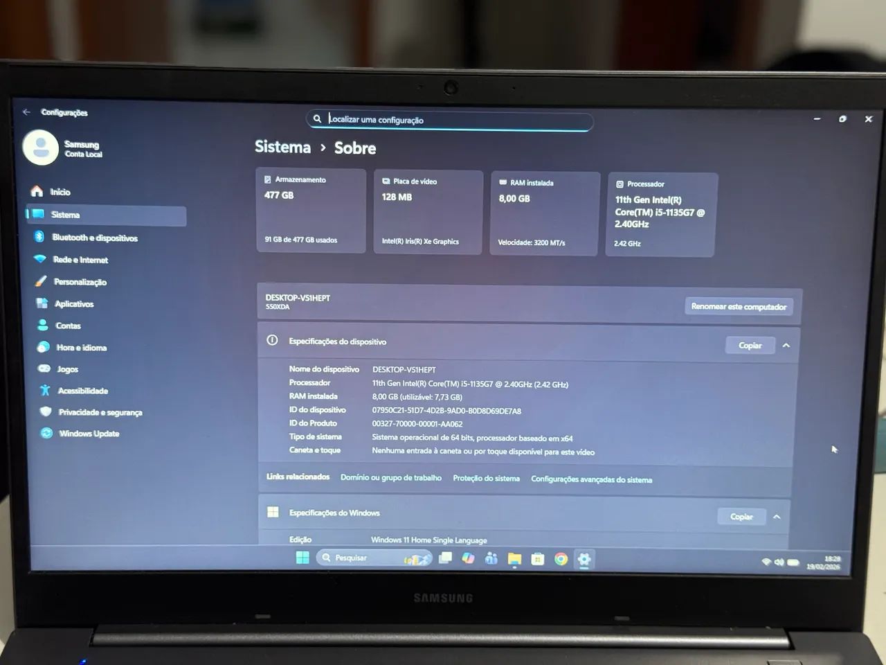 Notebook Samsung Galaxy Book Intel Core i5-1135G7, 8GB, 512GB, Windows 11 - Foto 5