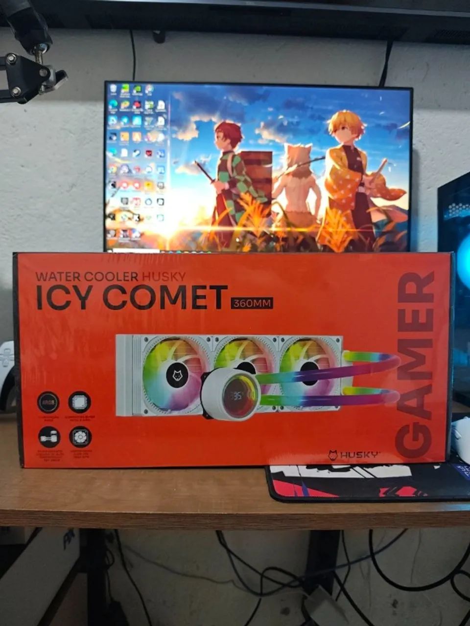 Water Cooler Husky Icy Comet, Iluminação ARGB, 360mm, AMD e Intel, Branco, Lacrado