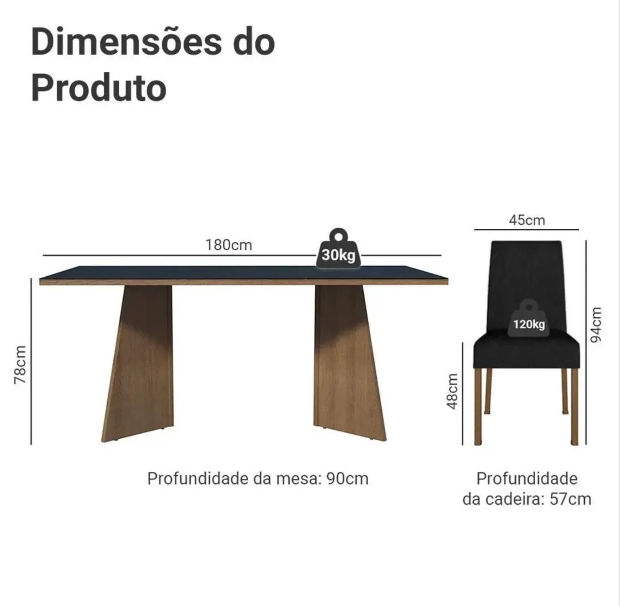 MESA COM 6 CADEIRAS  - Foto 3