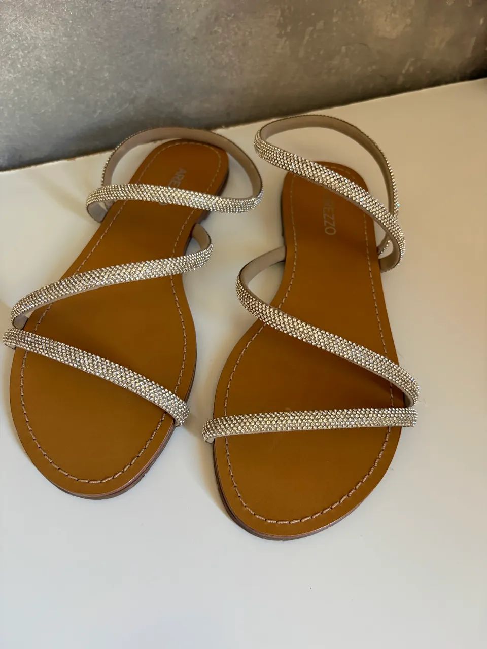 Rasteira strass Arezzo 