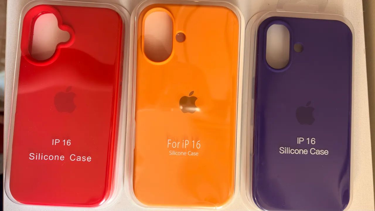 3 capinhas de silicone para IPhone16 - lacradas, sem uso! - Foto 2