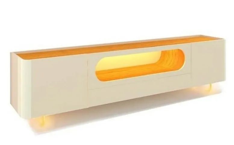 Rack Com LED Pra TV 75 Polegadas Design Exclusivo 210cm Nobre Pés de Ferro Gelius Off Whit - Foto 2
