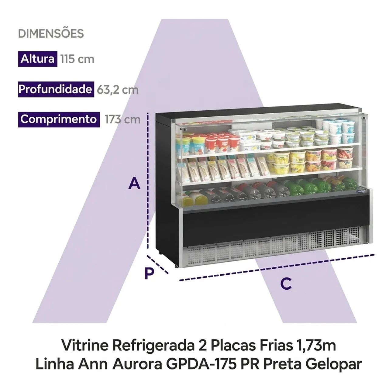 Vitrine Refrigerada Gelopar Linha Aurora GPDA-175R - 1,75 m - Foto 2