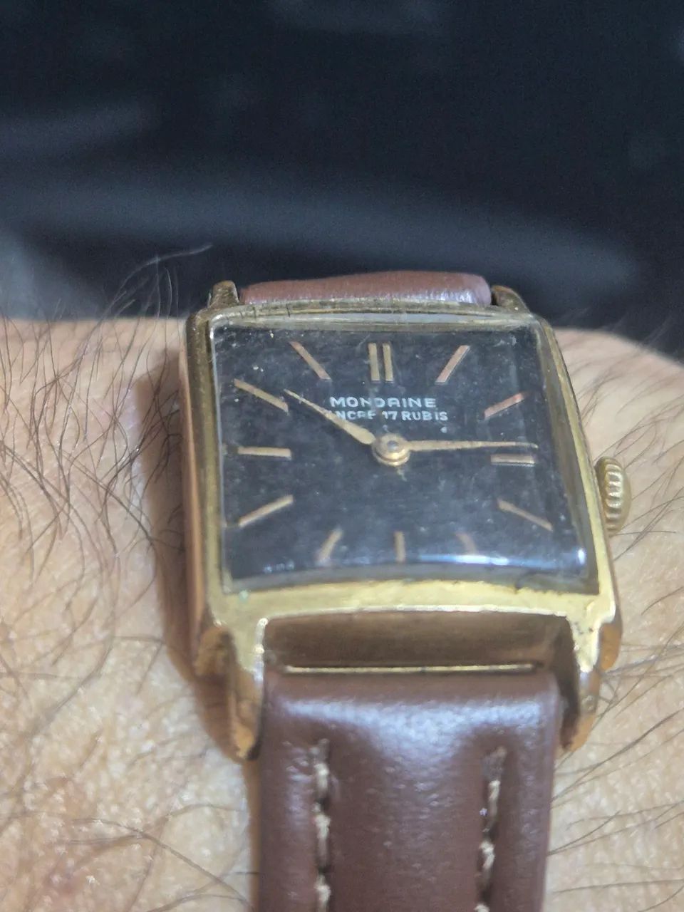 Relógio MONDAINE MECÂNICO ANCRE 17 RUBIS   -   FUNCIONANDO - Foto 4