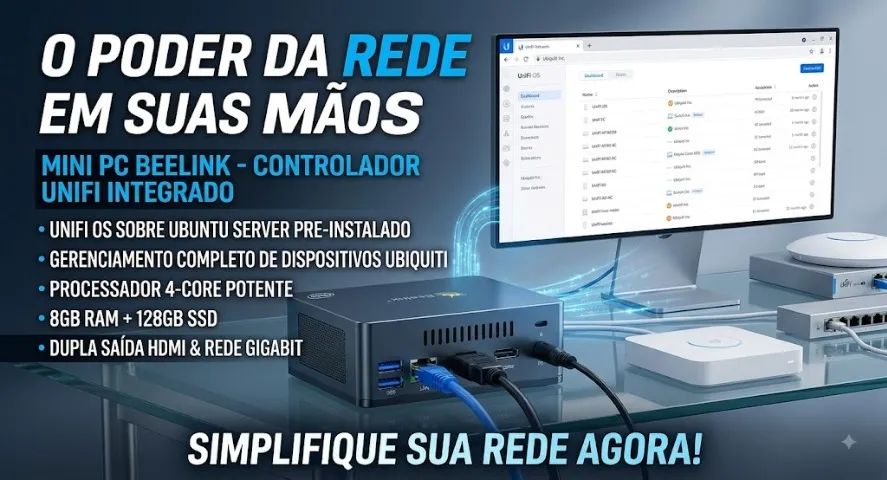 Unifi OS Ubiquiti - Ubuntu Server com Mini PC 4Core 8Gb 128GB SSD Gigabit - Foto 2