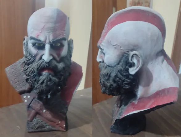 busto kratos resina
