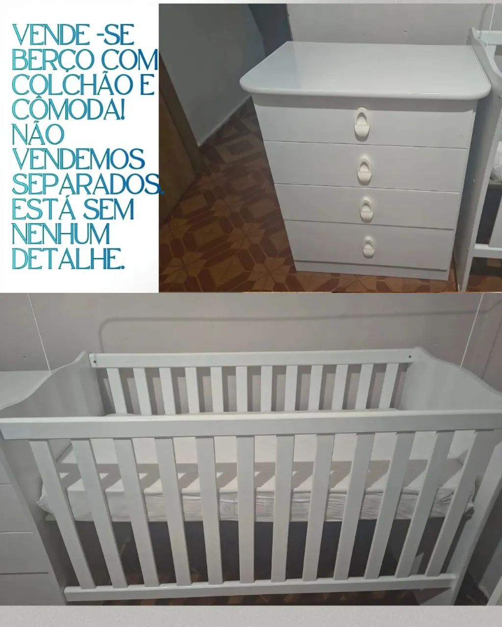 Berço com colchão e cômoda Novo 