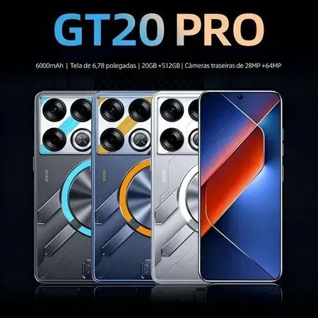 Bobarry Smartphone GT20 PRO 20 GB + 512 GB, 6,78 polegadas 4G/5G Internet Celular para jog - Foto 4