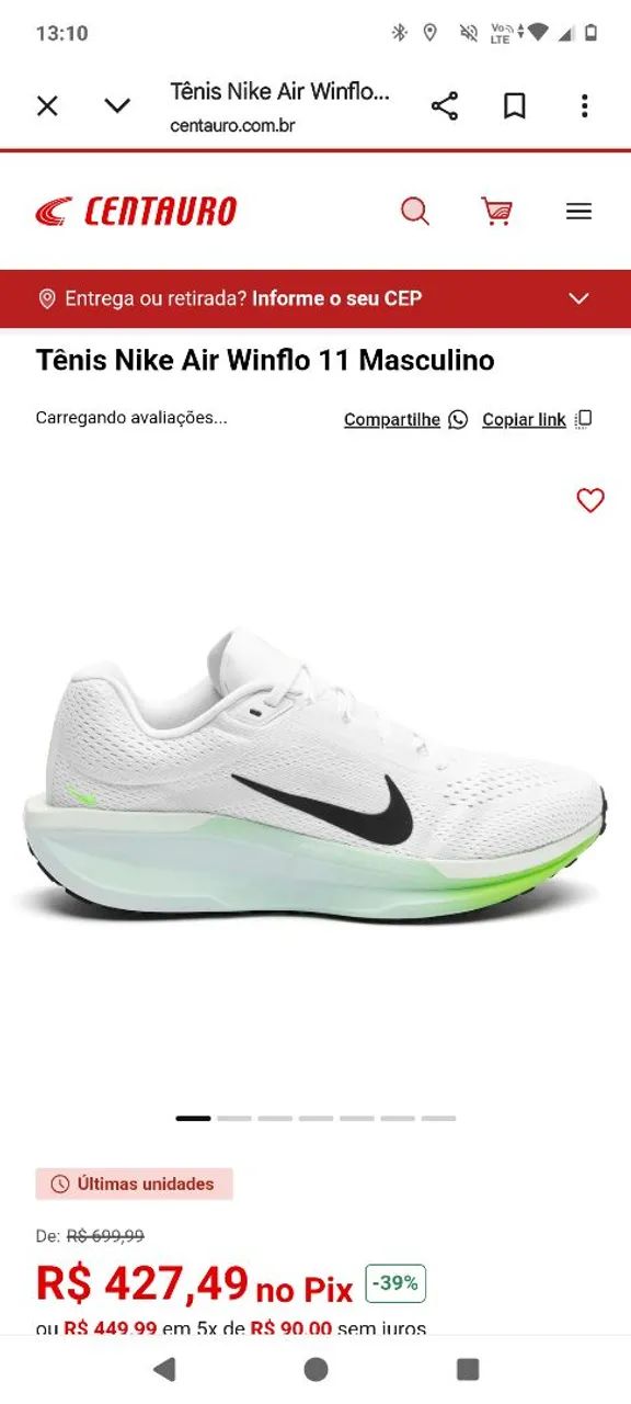 Tênis Nike Winflo 11 Masculino Corrida - Foto 2