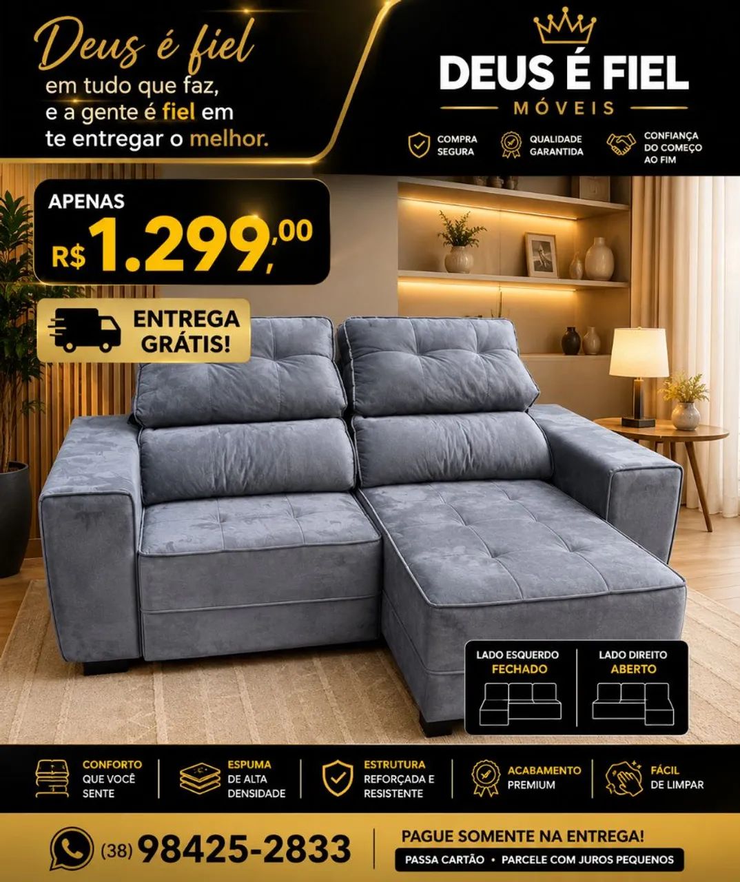Sofá retratil confort