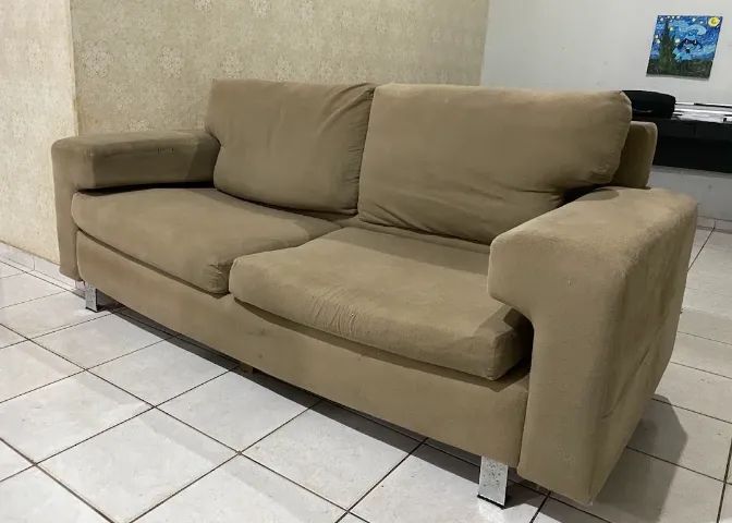 Sofá marrom grande 4 lugares marrom