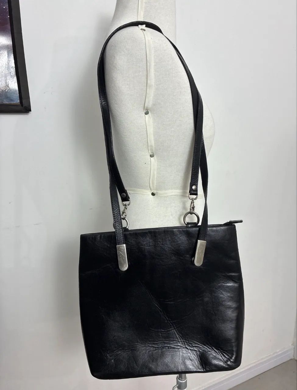 bolsa smartbag de couro preta
