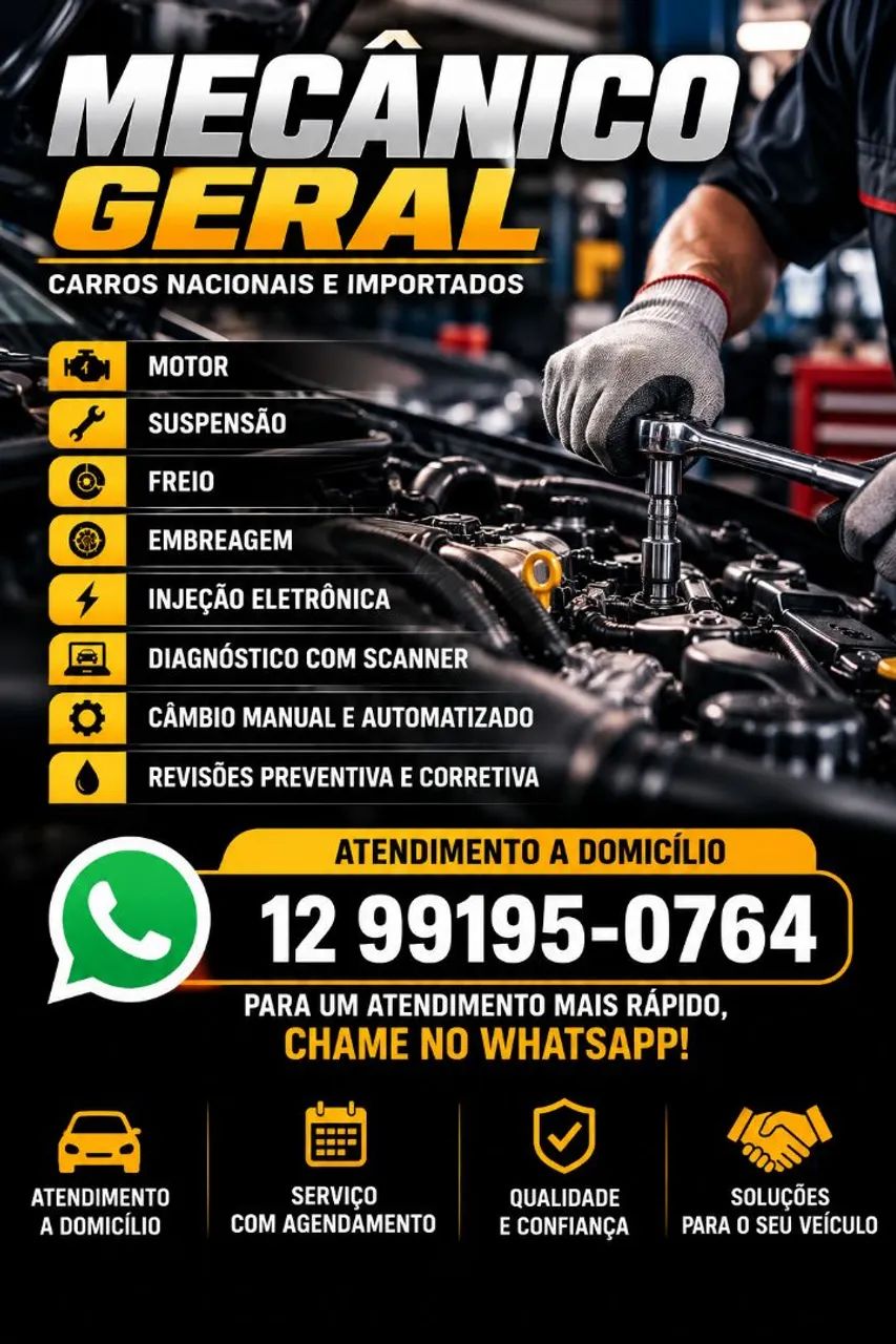 MECÂNICO EM GERAL  ATENDIMENTO A DOMICÍLIO  *