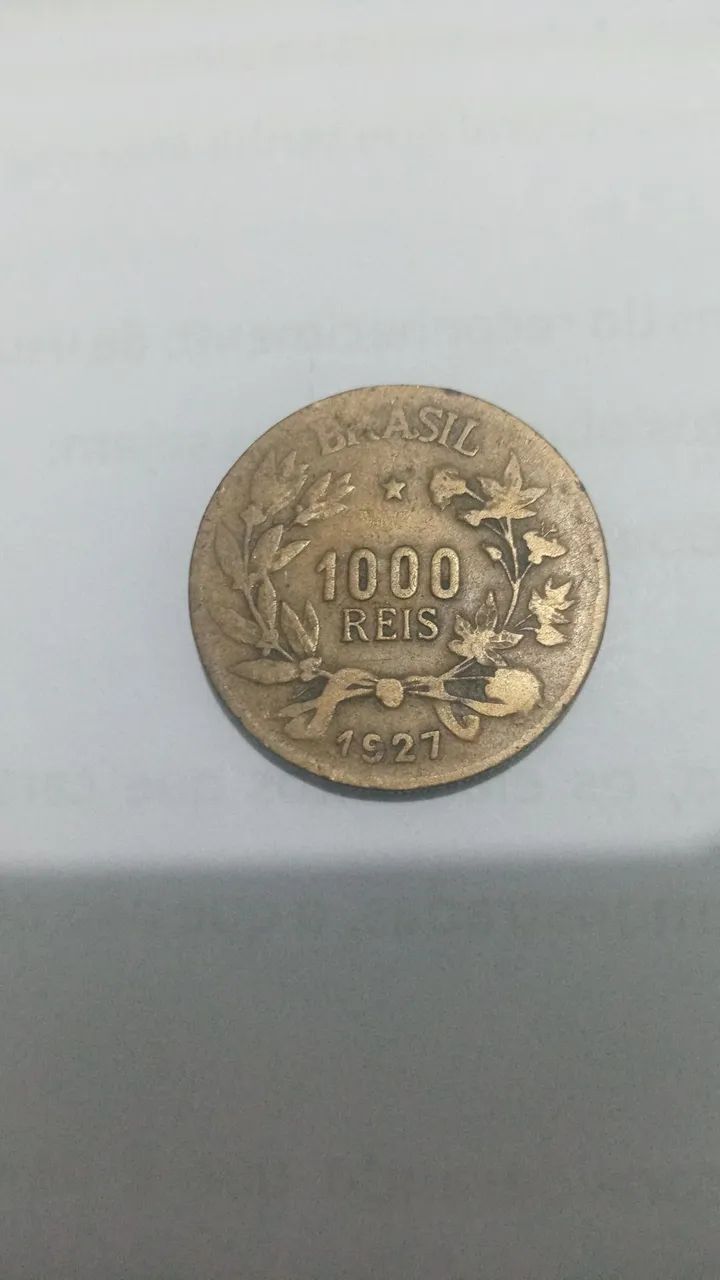Moeda 100 réis 1871 e 1000 réis 1927 - Foto 4