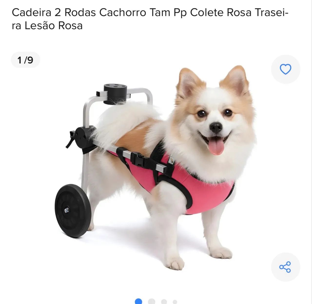 Cadeirinha de rodas cachorro pp - Foto 4