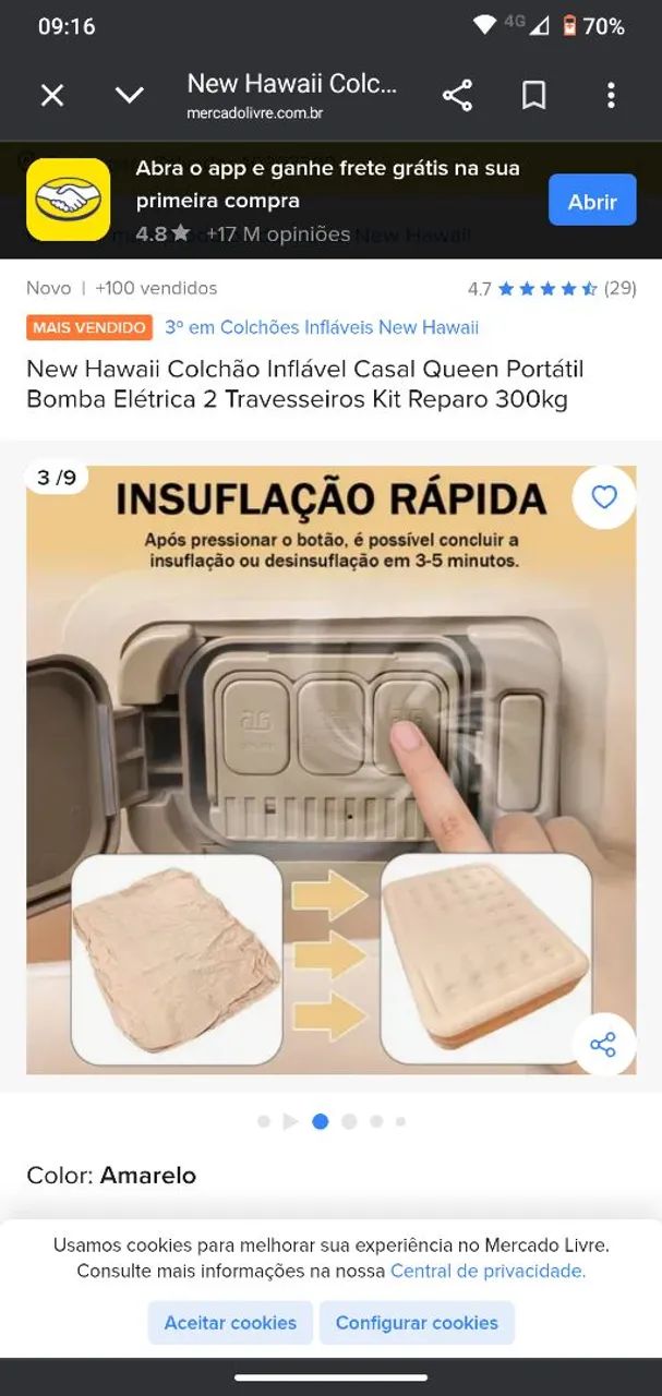 Colchão inflavel casal com bomba  - Foto 2
