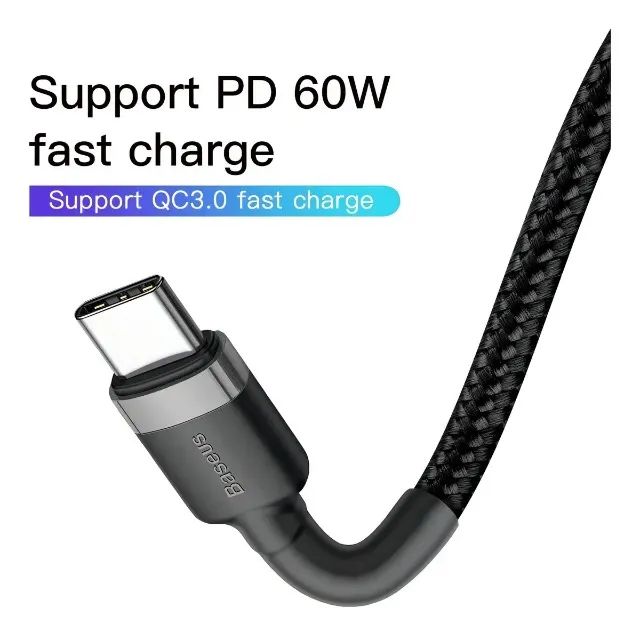 Cabo Baseus Tipo-C para Tipo-C 60W PD 1M - Foto 4