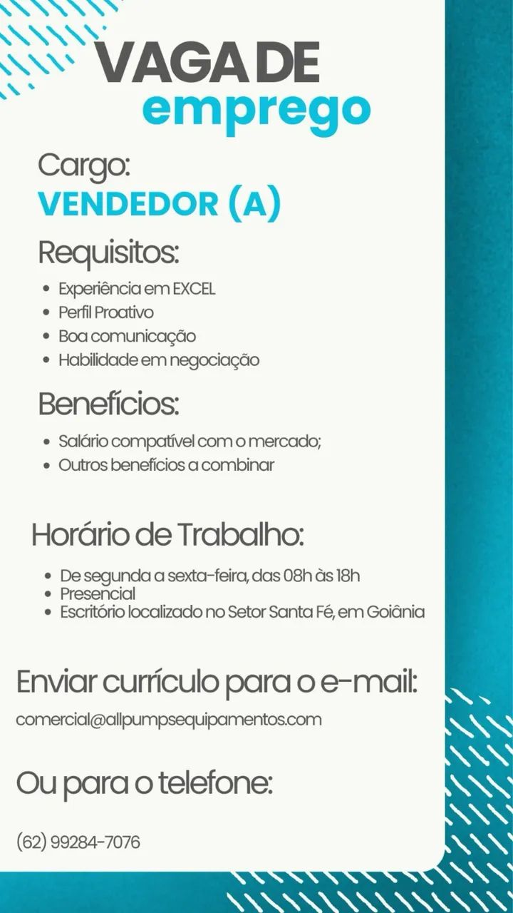 Contrata-se Vendedor 