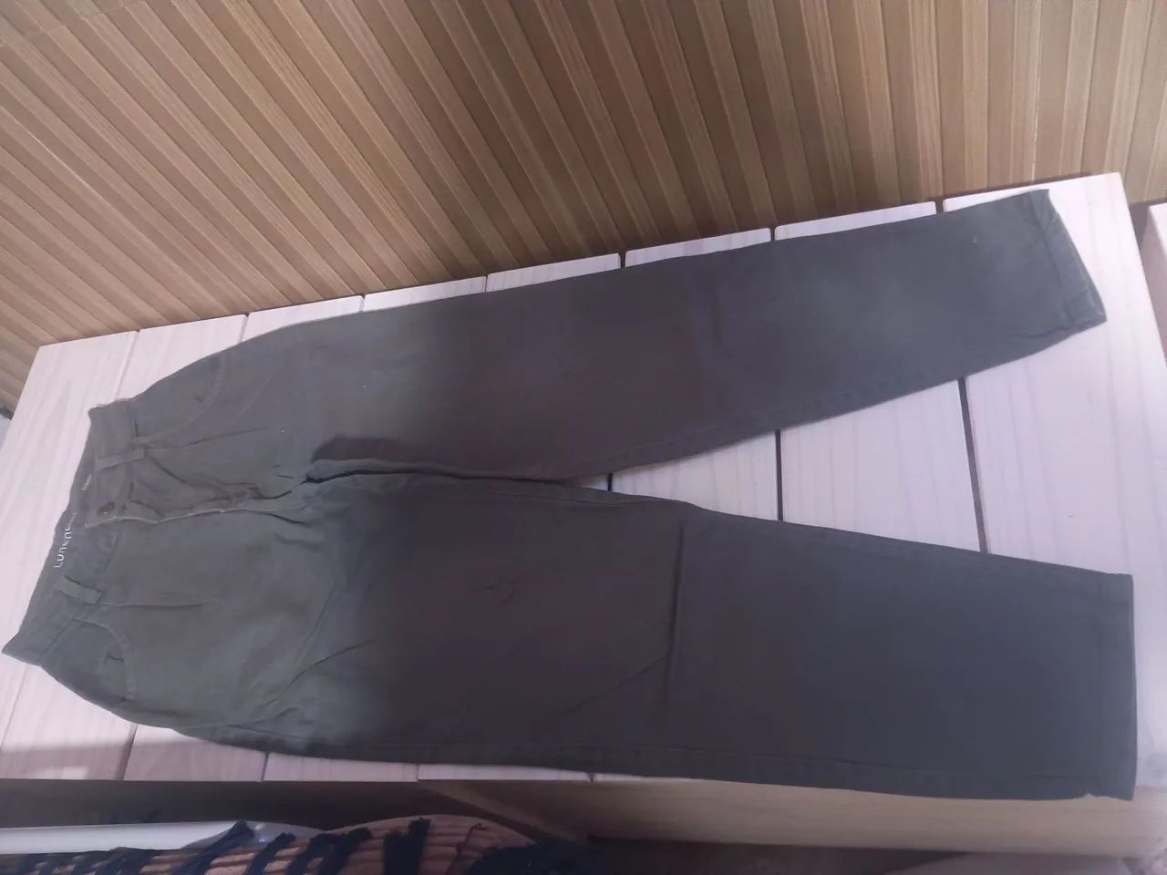 Calça jeans verde musgo, Tam.34, sem Lycra. - Foto 3