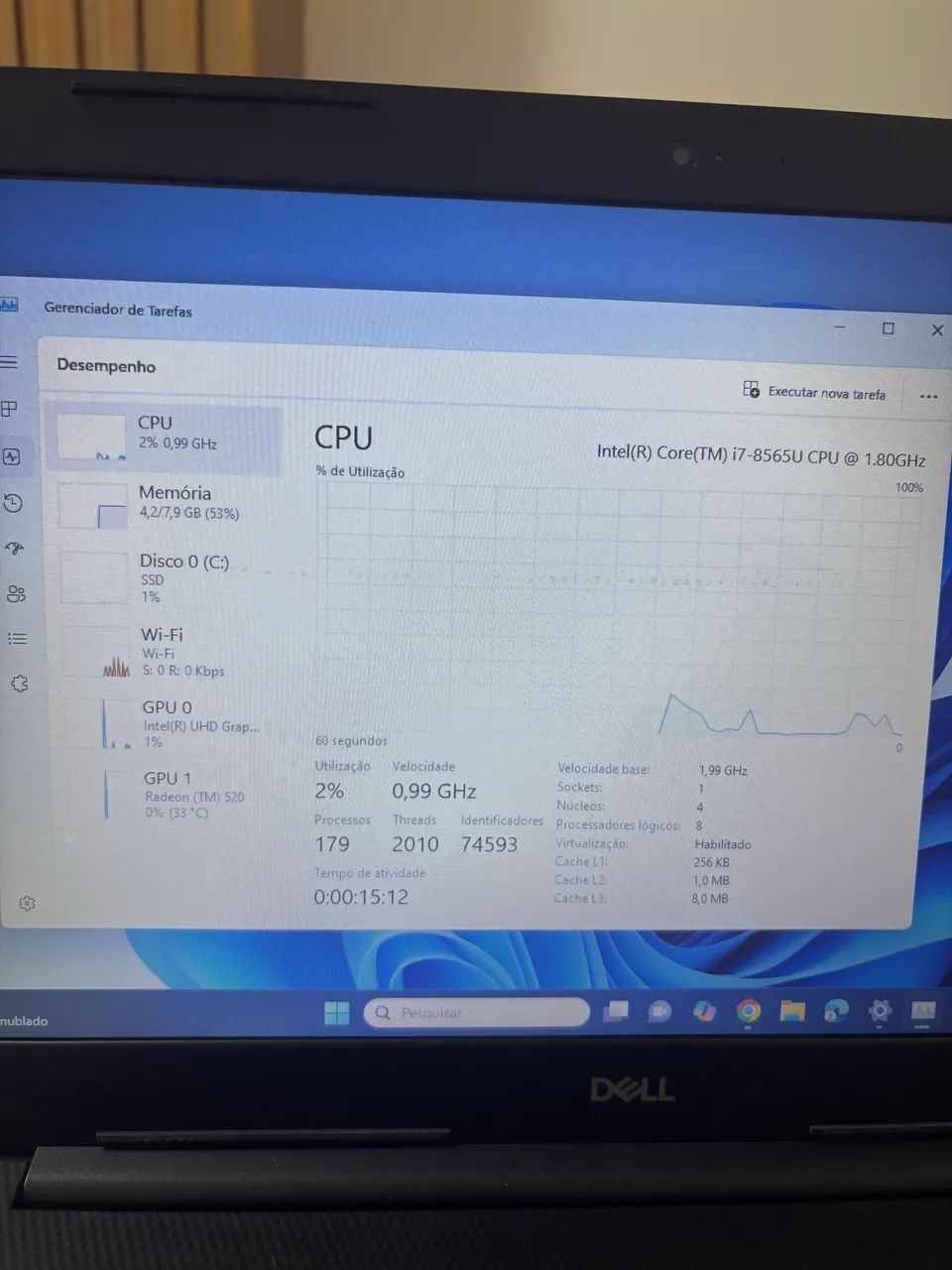 Notebook Dell Core i7, 8G, Placa de Video - Foto 4