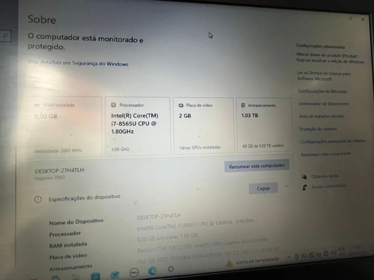 Notebook Dell Inspiron i7 8°geração - Foto 4