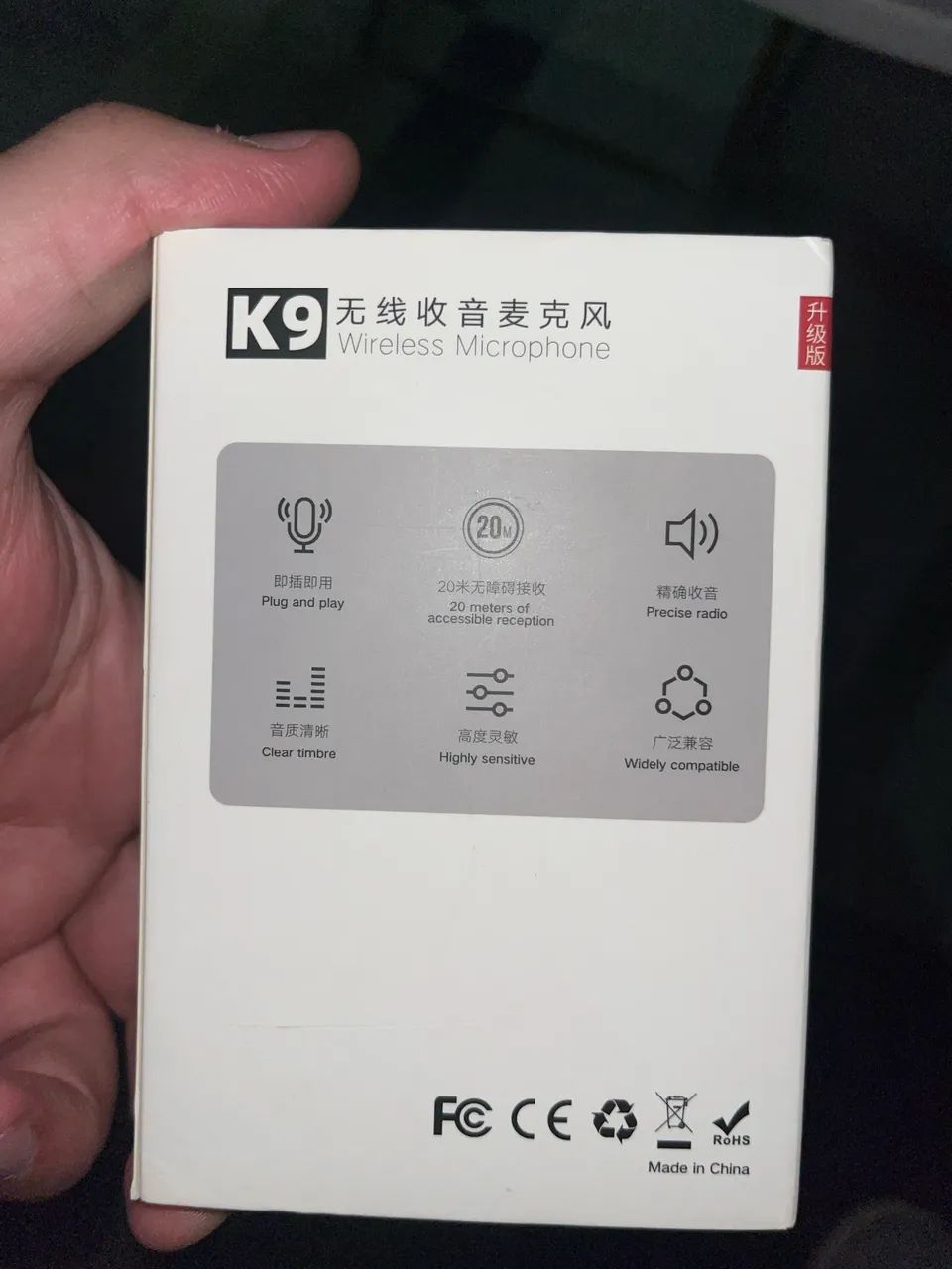 Microfone de Lapela Sem Fio K9 (versão dupla, com 2 microfones). - Foto 3