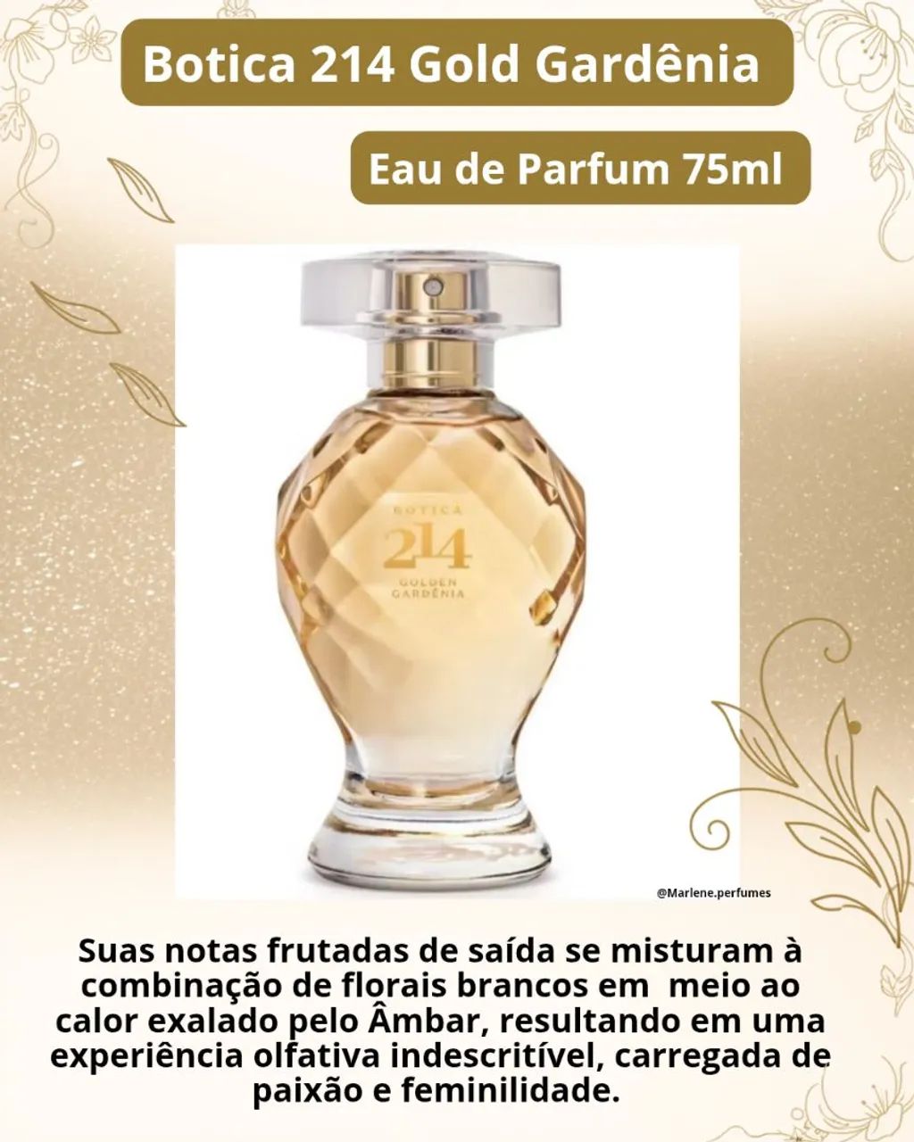 Perfume 214 Golden Gardenia feminino- 75ml 75ml 