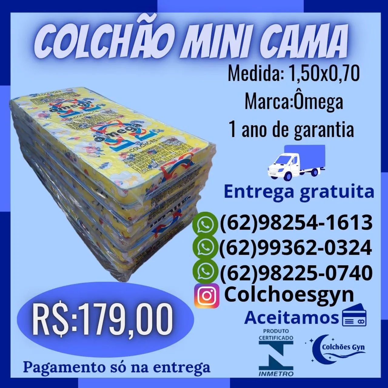Colchão Mini cama 1,50x0,70 