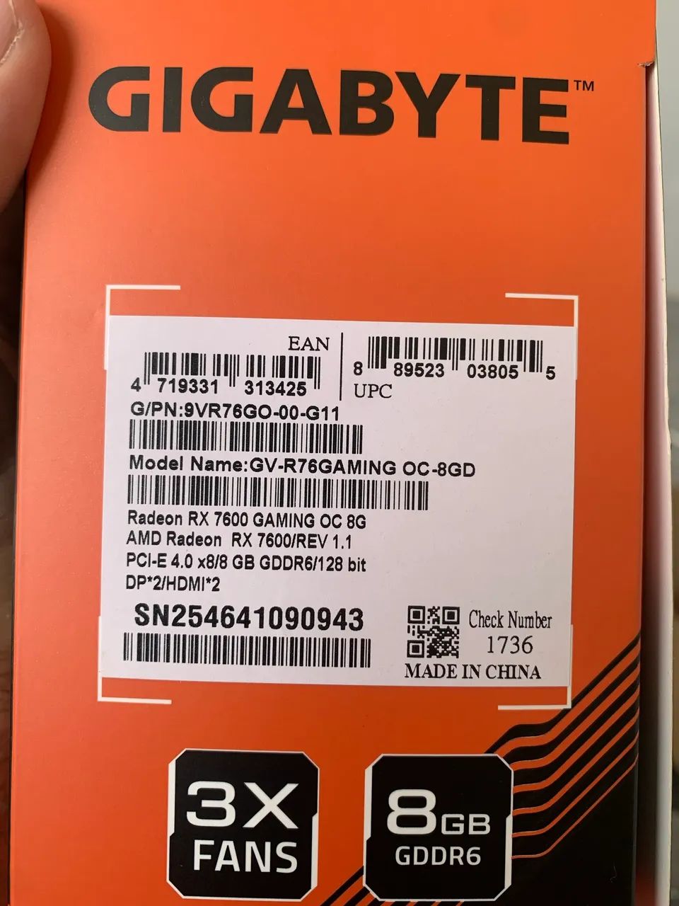 Placa de vídeo RX 7600 gigabyte  - Foto 3