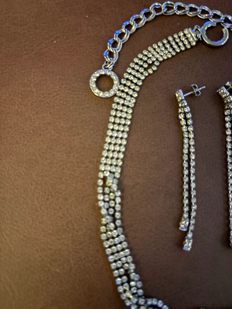 CONJUNTO COLAR BRINCO STRASS 