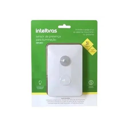 Sensor de Presença c/interruptor Intelbras Esp 180 E+ 4x2 parede embutir