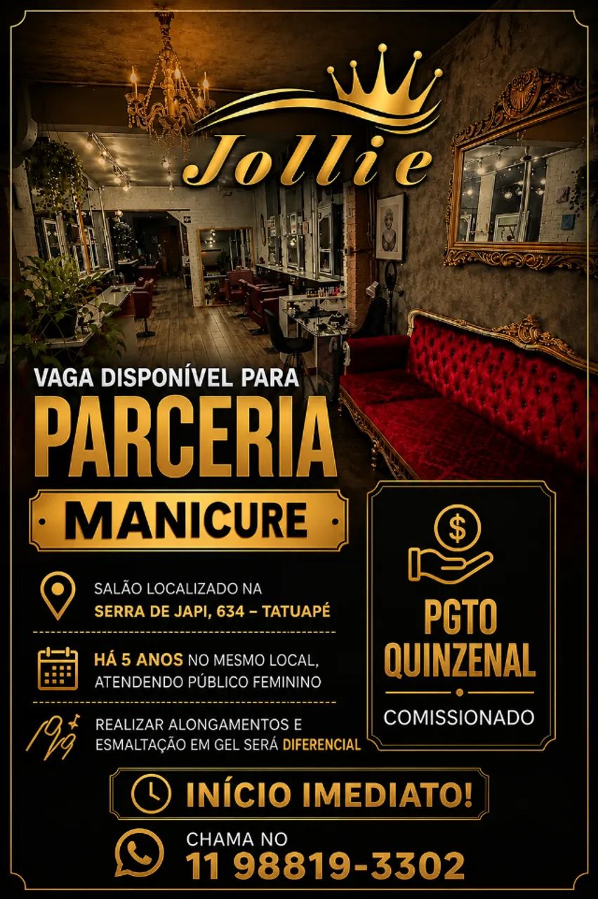 VAGA MANICURE TATUAPÉ
