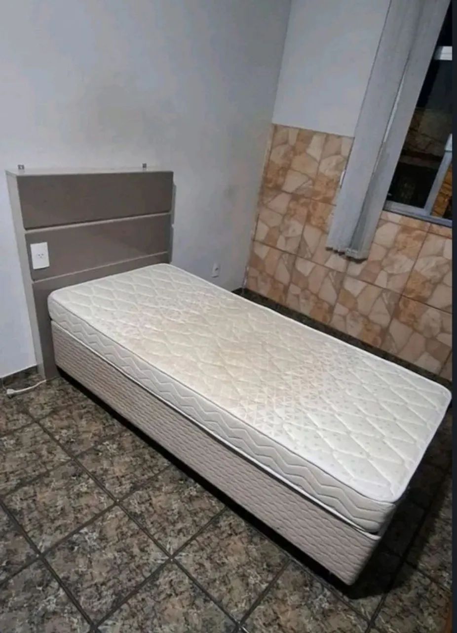 Cama Box Solteiro Completa (Colchão + Base Box + Cabeceira com Tomada) - Foto 2