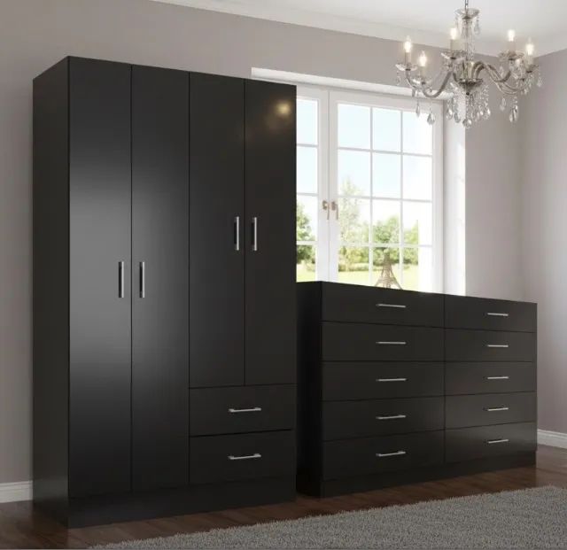 Guarda-Roupa com Cômoda Black Duo Max