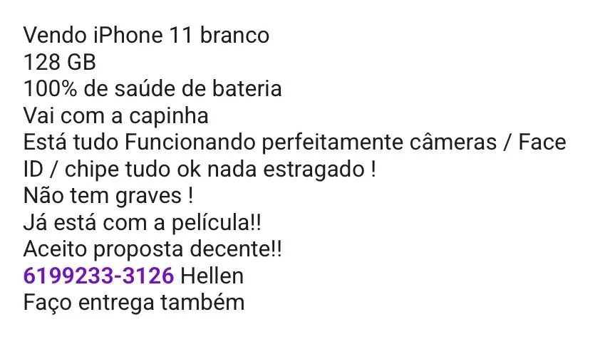 Vendo iPhone 11 branco 128 - Foto 3