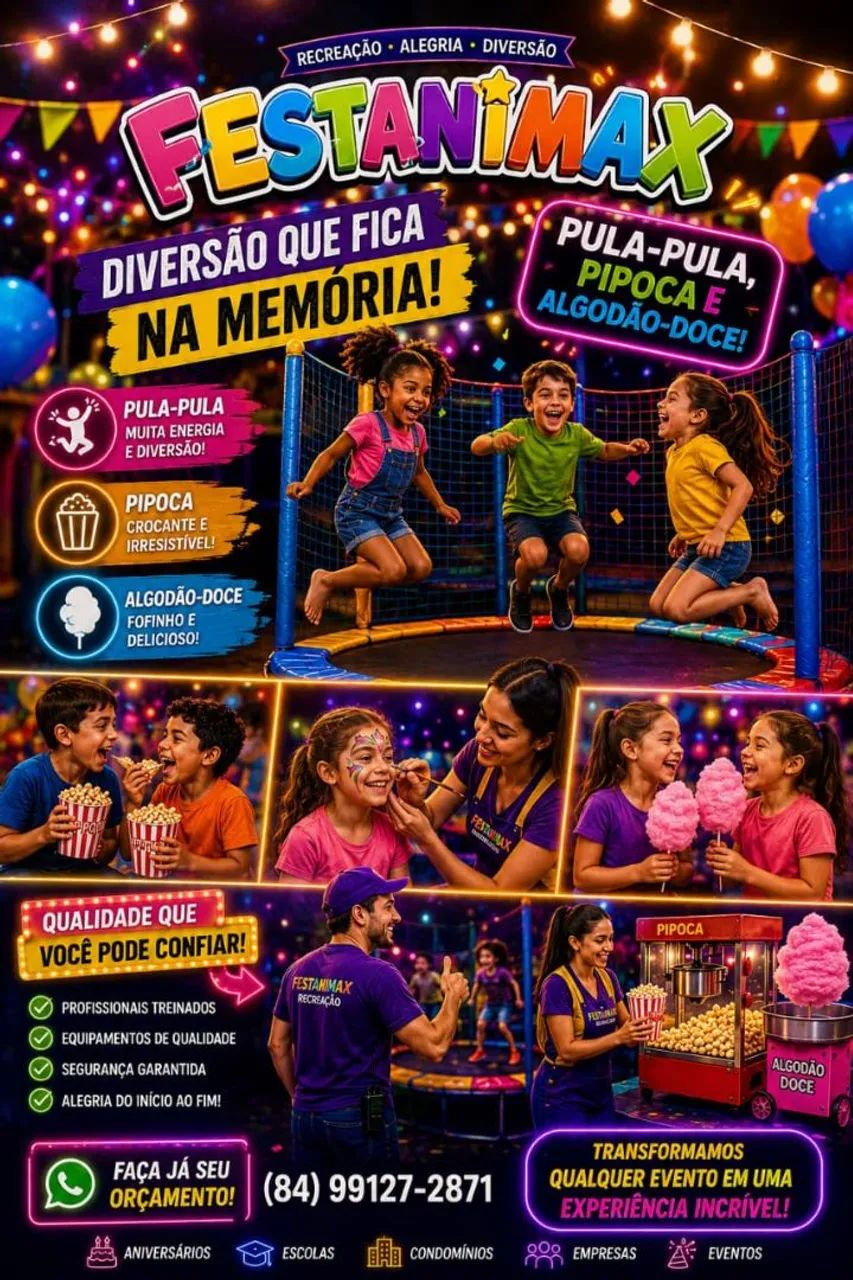 Pula Pula Algodão-doce e Pipoca