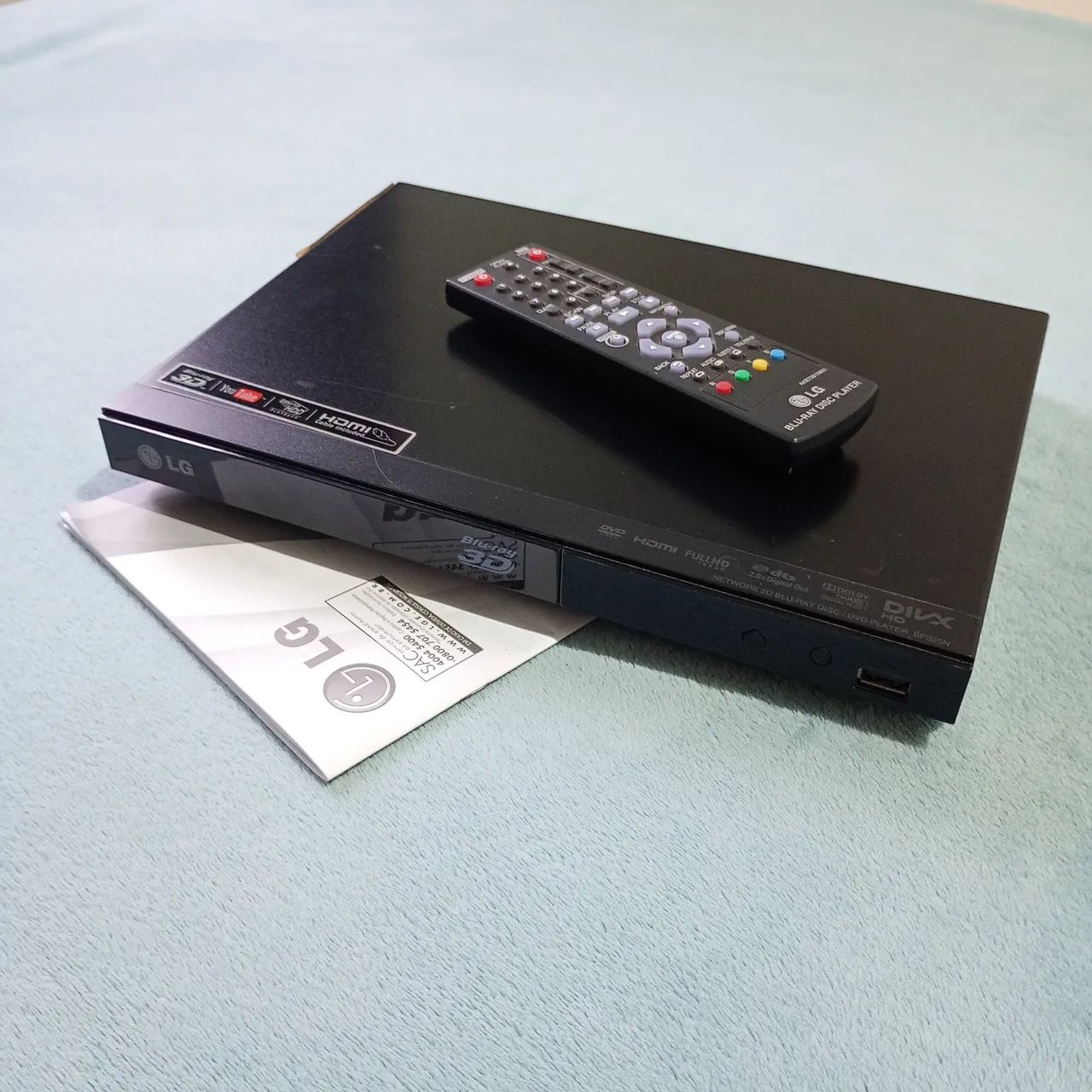 Dvd player LG modelo BP325. Funcionando normalmente. Mas sem o cabo HDMI e adaptador. 