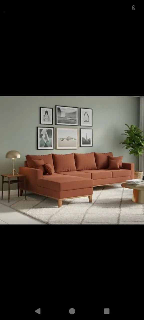 Sofá de linho com chaise 10 x199,00 - Foto 5