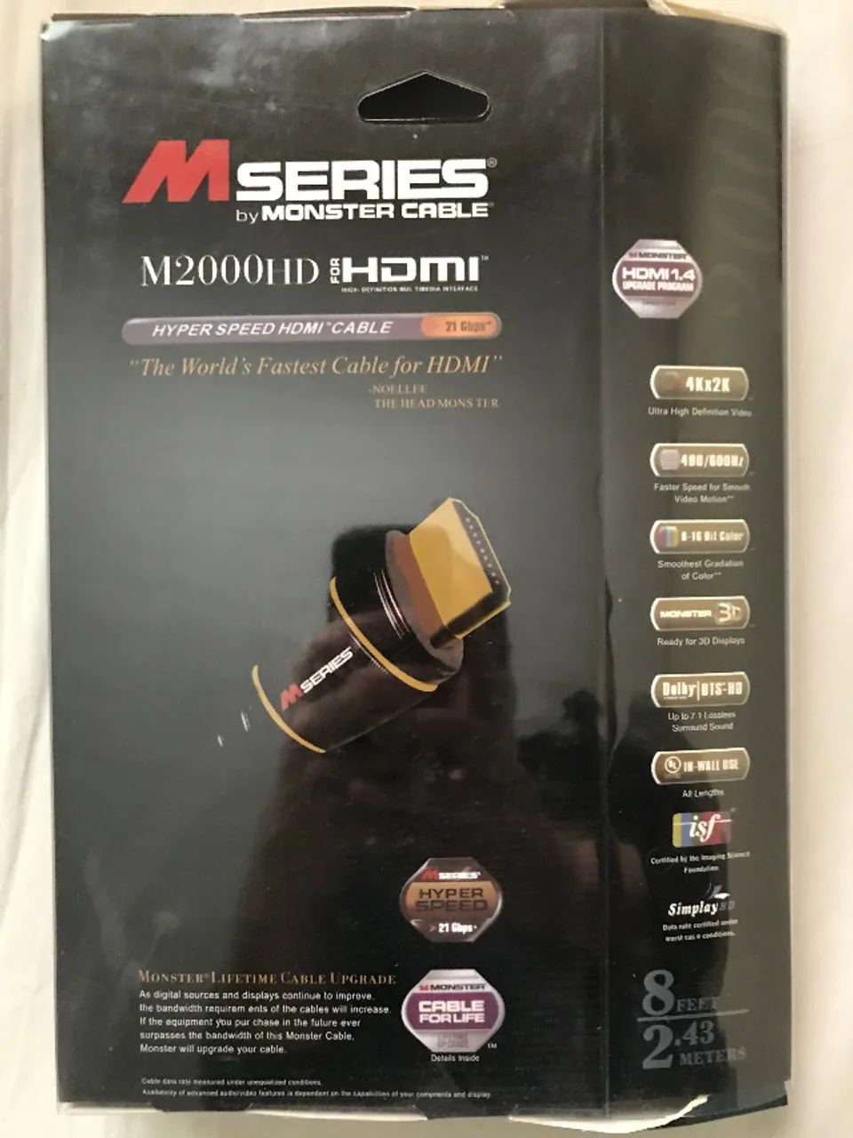 cabo hdmi monster m2000hd 2.44 mts 4k 1.4