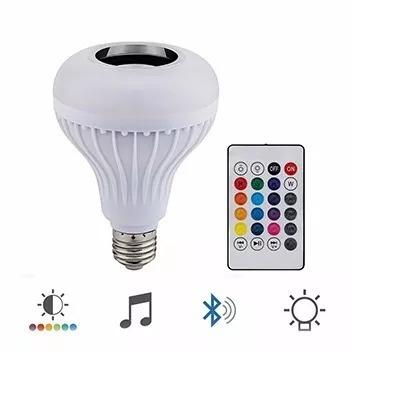 Lampada Led Rgb Com Som Via Bluetooth