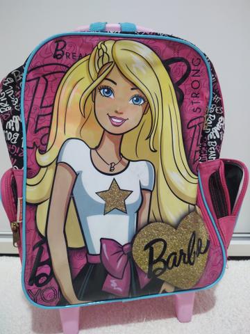 Mochila de rodinhas e lancheira barbie - Foto 3