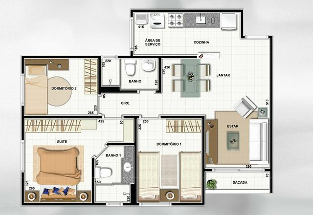 Apartamento próximo à UFMS - 3 Quartos - Foto 13