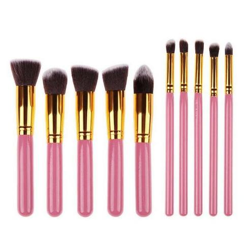 Pincel Para Maquiagem Kit 10 Pçs Kabuki Pronta Entrega - Foto 2