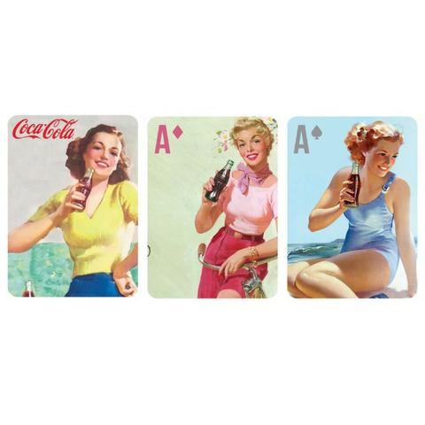 Jogo de Baralho Plástico Coca-Cola, Mousepads, almofadas, canecas