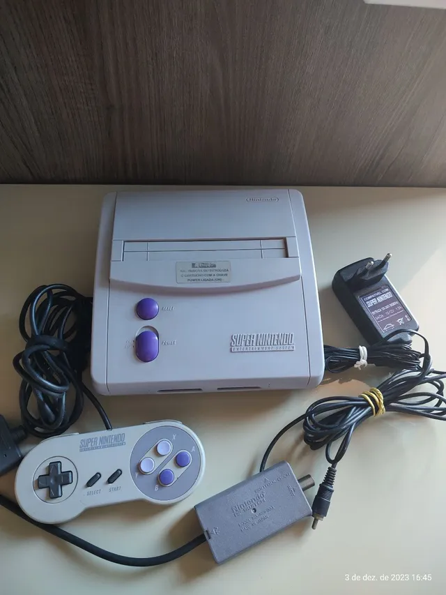 Kit Super Nintendo Original Completo Com Controle Turbo e Cartucho Multi  jogo