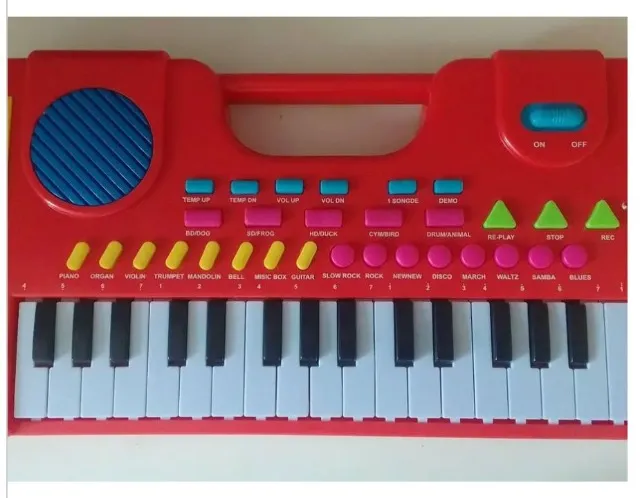 Teclado Infantil Rosa Com Microfone - Musical Resistente