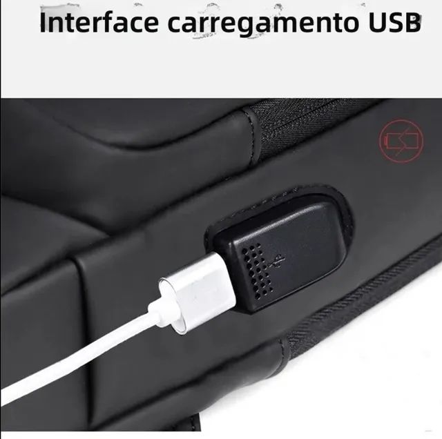 Bolsa Mochila Transversal Anti-Furto Senha e USB